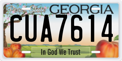 GA license plate CUA7614