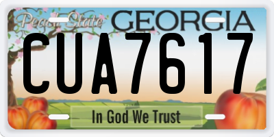 GA license plate CUA7617