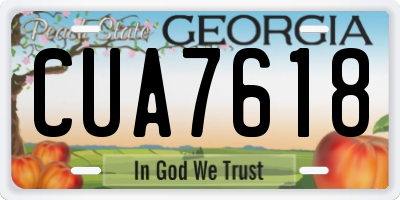 GA license plate CUA7618