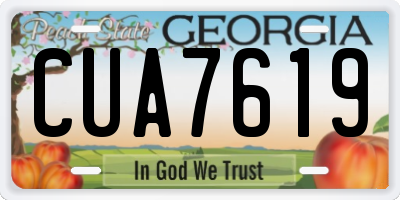 GA license plate CUA7619