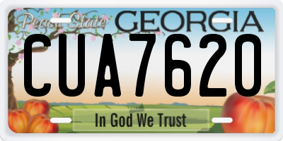 GA license plate CUA7620