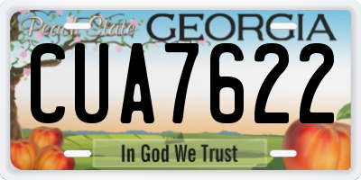 GA license plate CUA7622
