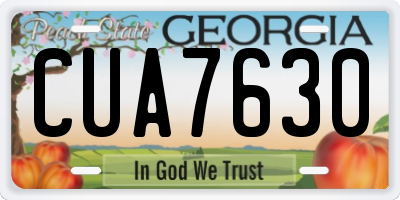 GA license plate CUA7630