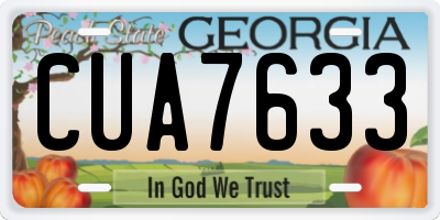 GA license plate CUA7633