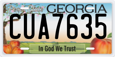 GA license plate CUA7635