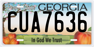 GA license plate CUA7636