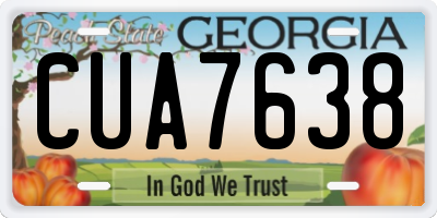 GA license plate CUA7638