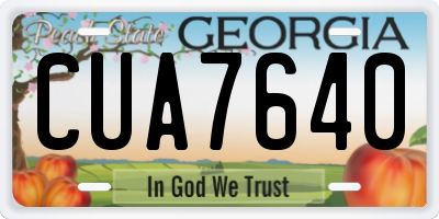 GA license plate CUA7640
