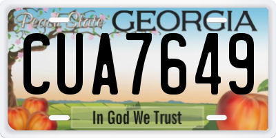 GA license plate CUA7649