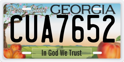 GA license plate CUA7652