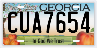 GA license plate CUA7654