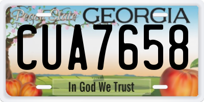 GA license plate CUA7658
