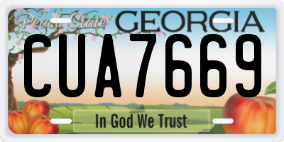 GA license plate CUA7669