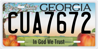 GA license plate CUA7672