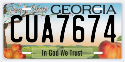 GA license plate CUA7674