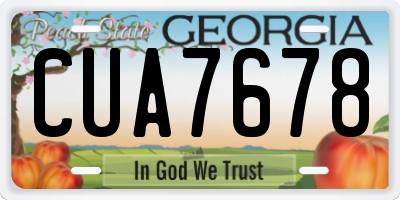 GA license plate CUA7678