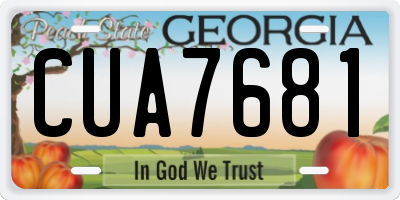 GA license plate CUA7681