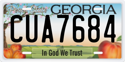 GA license plate CUA7684