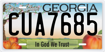 GA license plate CUA7685