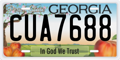 GA license plate CUA7688