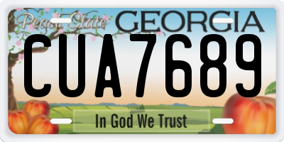 GA license plate CUA7689