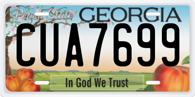 GA license plate CUA7699
