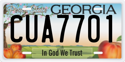 GA license plate CUA7701