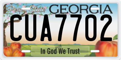 GA license plate CUA7702