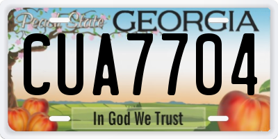 GA license plate CUA7704