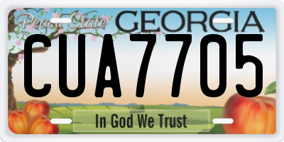 GA license plate CUA7705