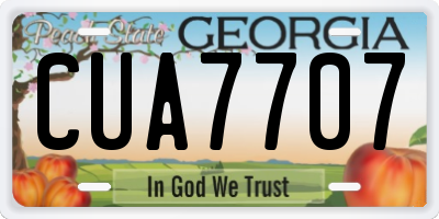 GA license plate CUA7707