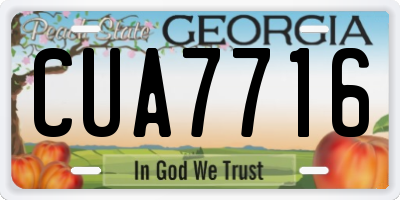 GA license plate CUA7716