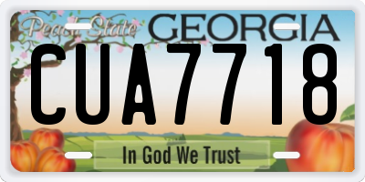 GA license plate CUA7718