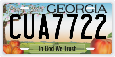 GA license plate CUA7722