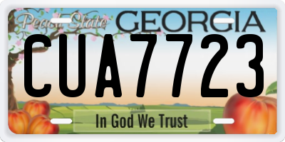 GA license plate CUA7723