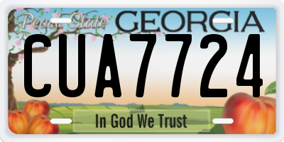 GA license plate CUA7724
