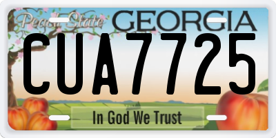 GA license plate CUA7725