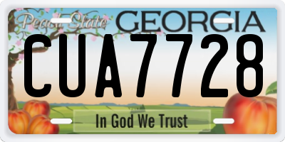 GA license plate CUA7728