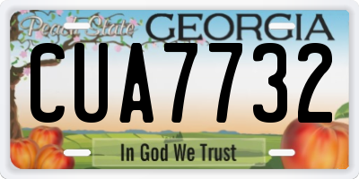GA license plate CUA7732