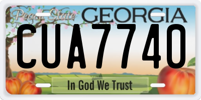 GA license plate CUA7740