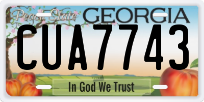 GA license plate CUA7743