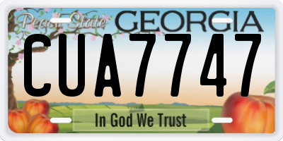 GA license plate CUA7747