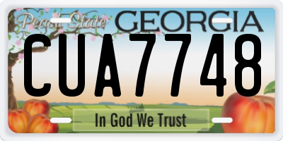 GA license plate CUA7748