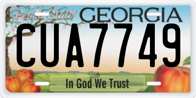 GA license plate CUA7749