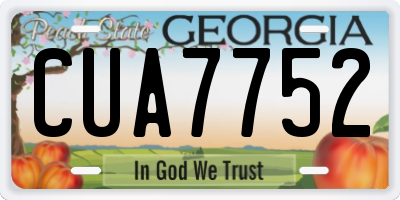 GA license plate CUA7752