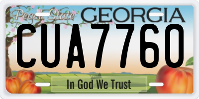 GA license plate CUA7760