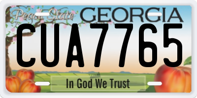 GA license plate CUA7765