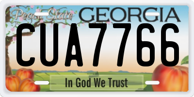 GA license plate CUA7766