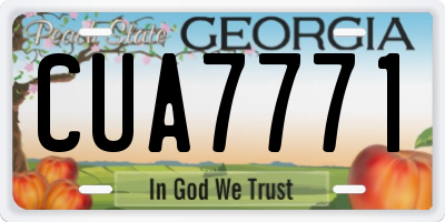 GA license plate CUA7771