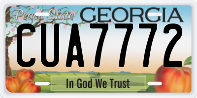 GA license plate CUA7772